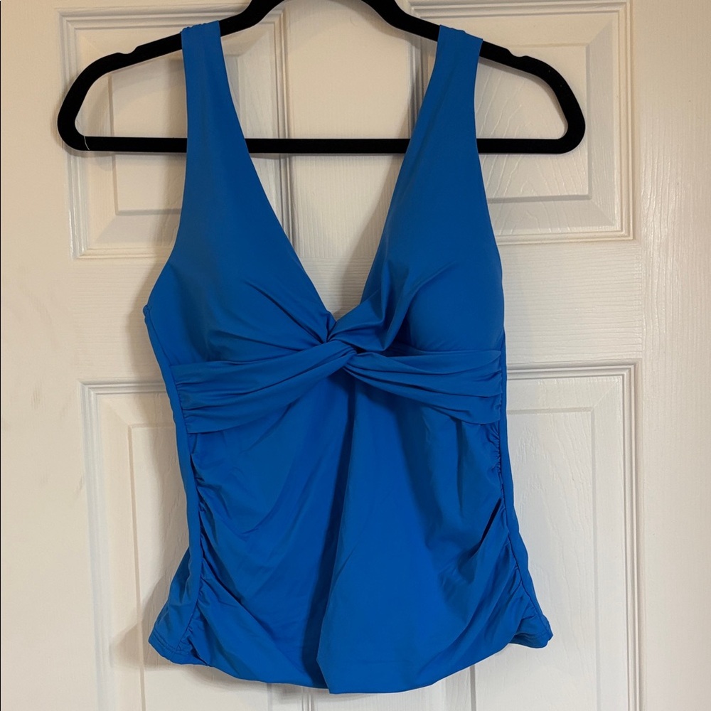 La Blanca Blue Twist Front Tank Top size Small